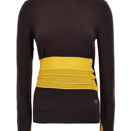 Fendi Purple Virgin Wool Cardigan