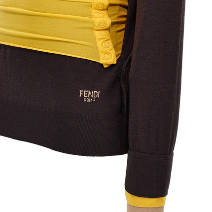 Fendi Purple Virgin Wool Cardigan