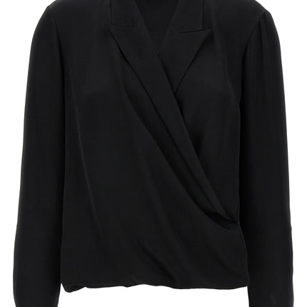Theory Black Silk Blouse