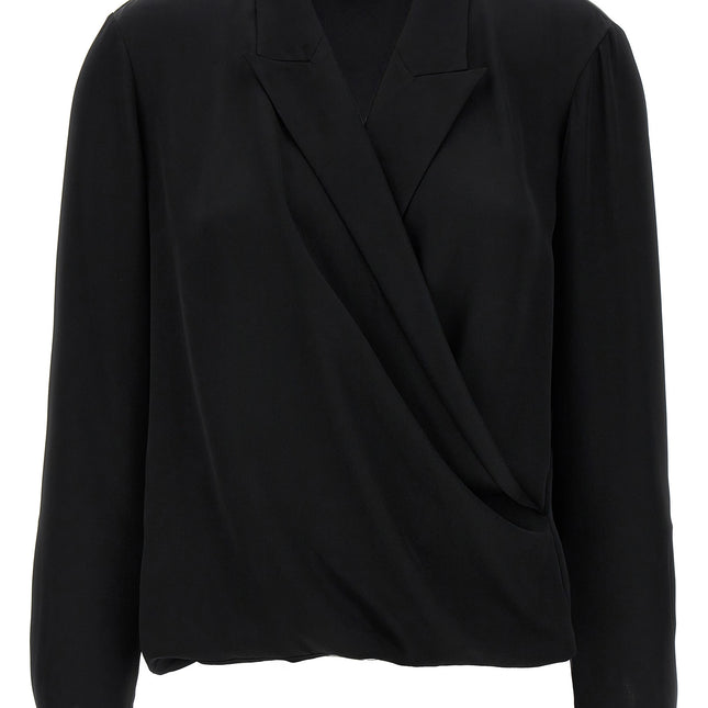 Theory Black Silk Blouse