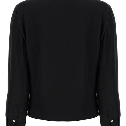 Theory Black Silk Blouse