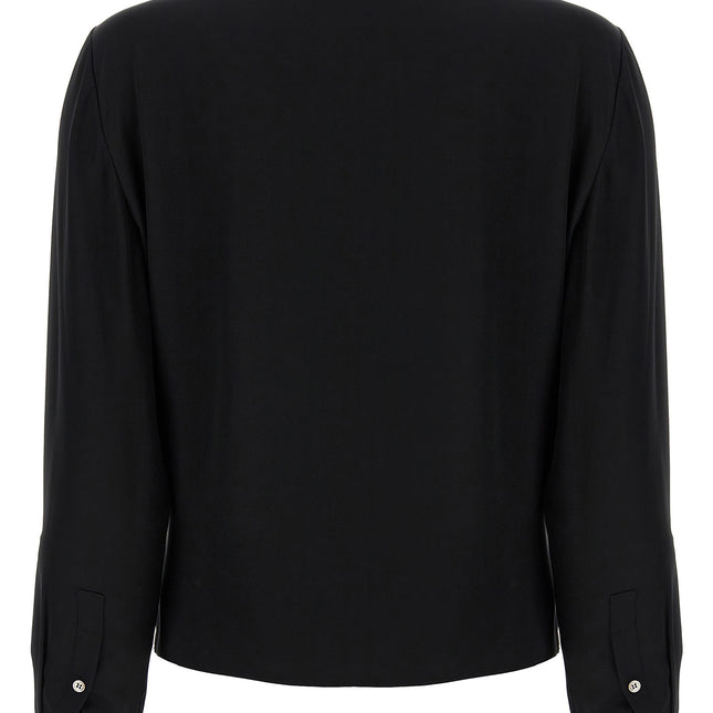 Theory Black Silk Blouse