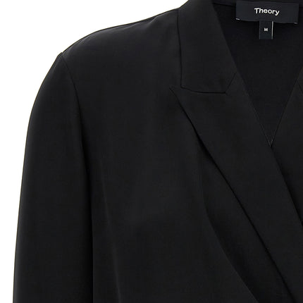 Theory Black Silk Blouse