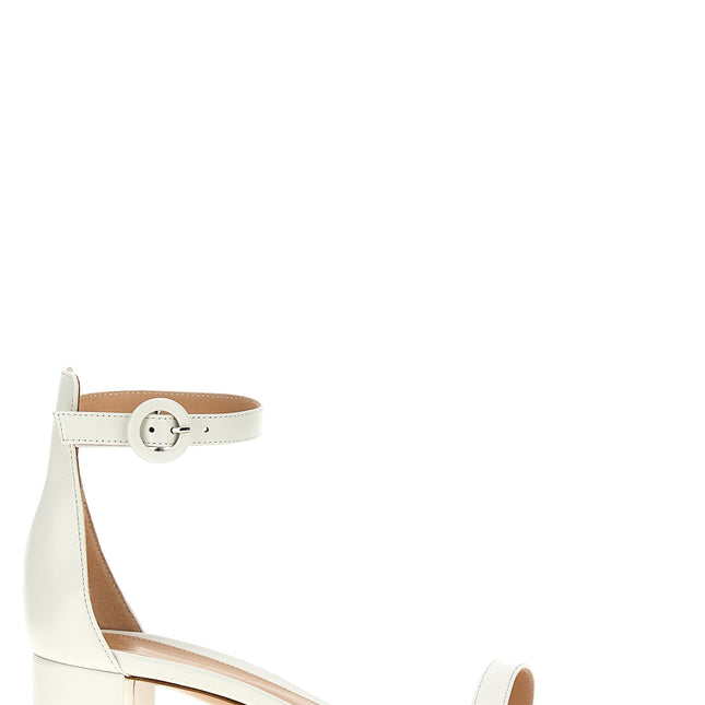Gianvito Rossi White Leather Flat Sandals