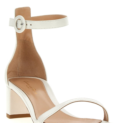 Gianvito Rossi White Leather Flat Sandals