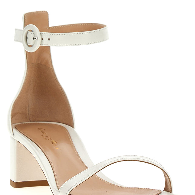 Gianvito Rossi White Leather Flat Sandals