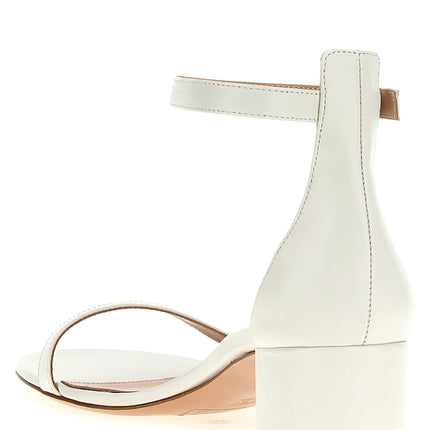 Gianvito Rossi White Leather Flat Sandals