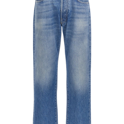 Valentino Garavani Blue Cotton Straight-Leg Jeans