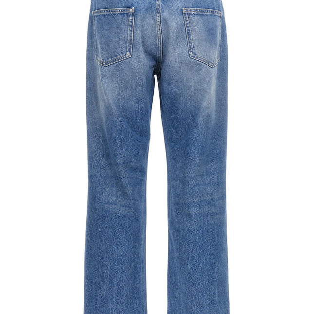 Valentino Garavani Blue Cotton Straight-Leg Jeans