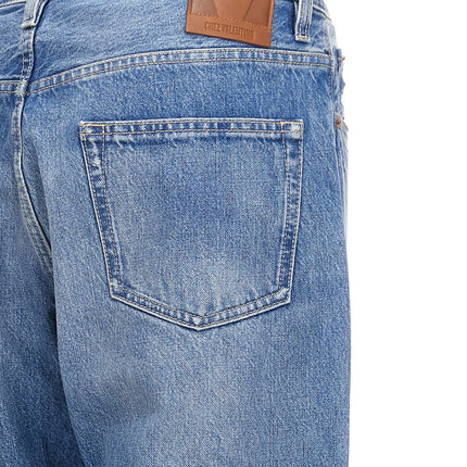 Valentino Garavani Blue Cotton Straight-Leg Jeans