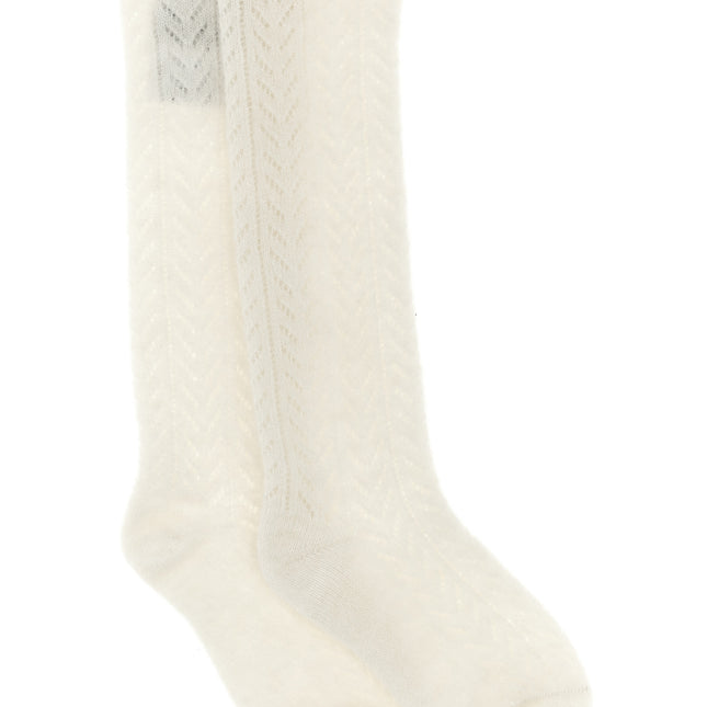 Valentino Garavani White Wool Socks