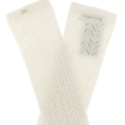 Valentino Garavani White Wool Socks