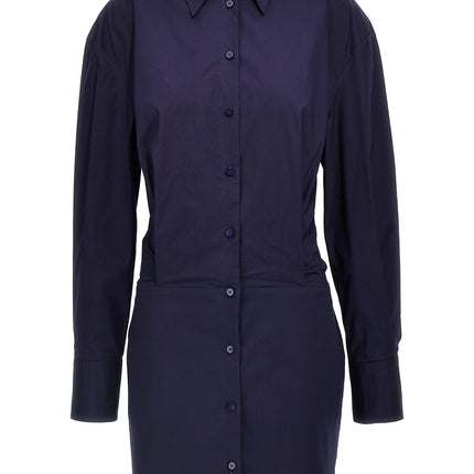 The Attico Blue Cotton Short Dress
