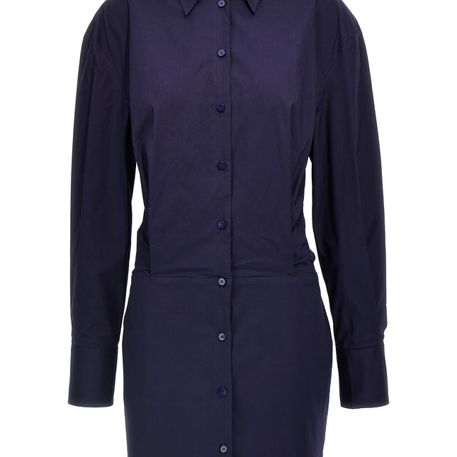 The Attico Blue Cotton Short Dress