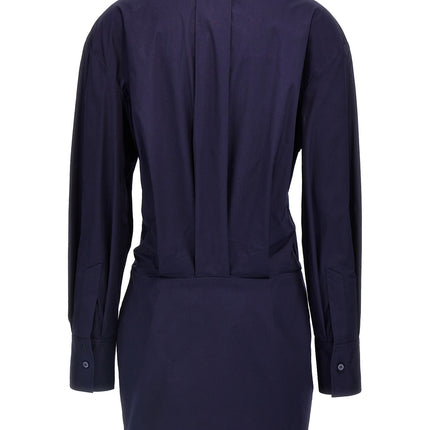 The Attico Blue Cotton Short Dress