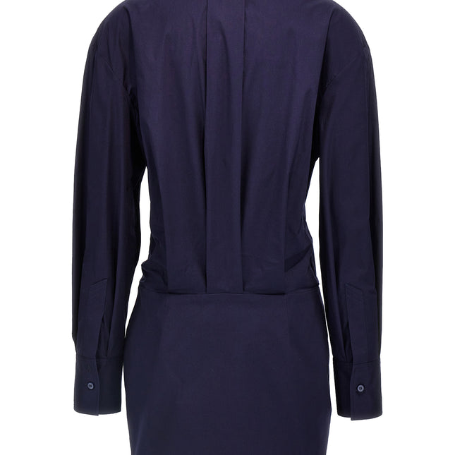 The Attico Blue Cotton Short Dress
