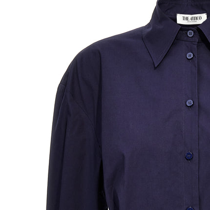 The Attico Blue Cotton Short Dress