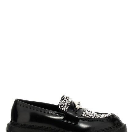 Jimmy Choo Black Calfskin Slip-On Loafers