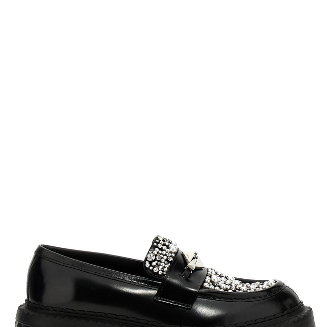 Jimmy Choo Black Calfskin Slip-On Loafers