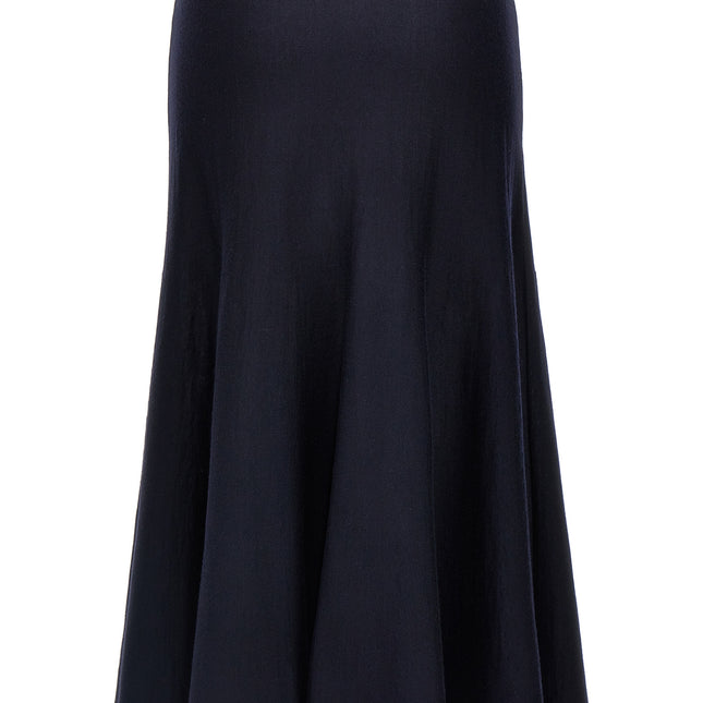 Khaite Blue Wool Midi Skirt