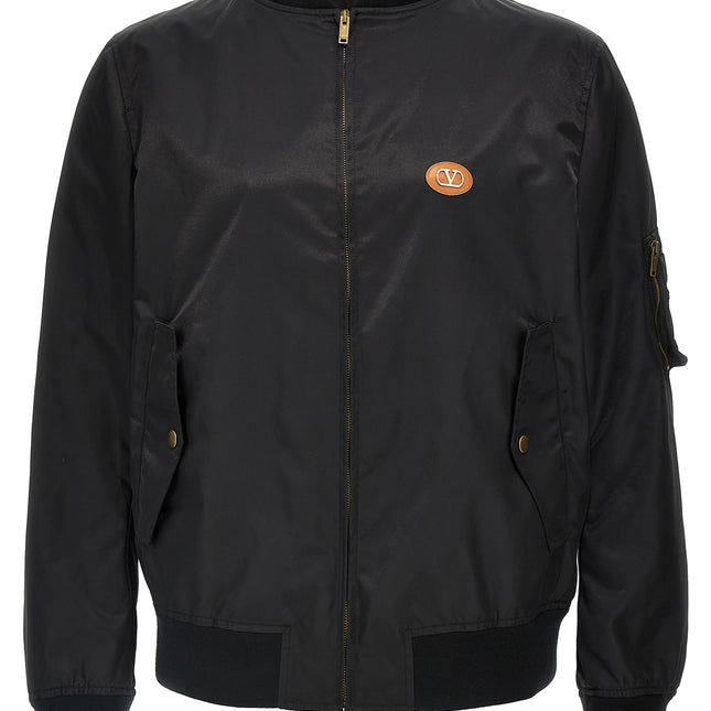 Valentino Garavani Black Polyamide Bomber