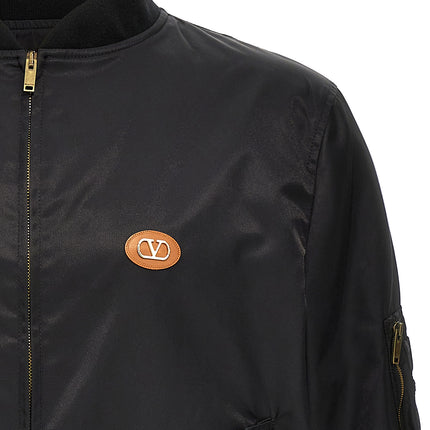 Valentino Garavani Black Polyamide Bomber