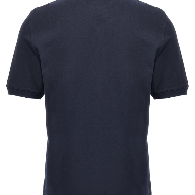 Brunello Cucinelli Blue Cotton Polo Shirt