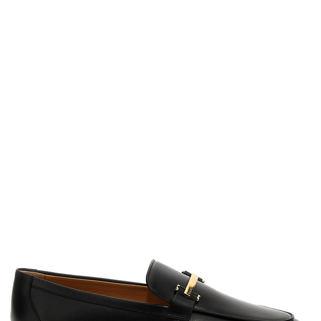 Tod's Black Calfskin Slip-On Loafers