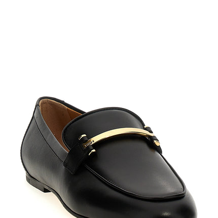 Tod's Black Calfskin Slip-On Loafers
