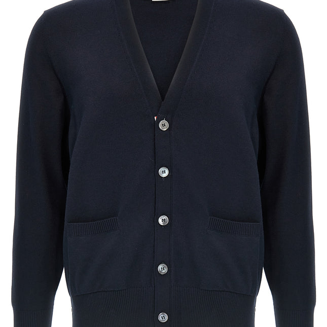 Thom Browne Blue Cotton Cardigan
