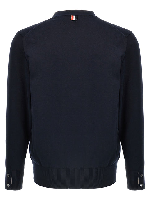 Thom Browne Blue Cotton Cardigan