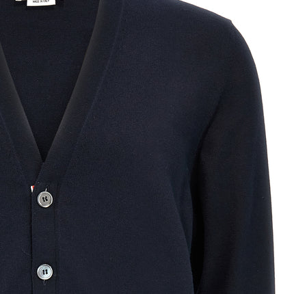 Thom Browne Blue Cotton Cardigan