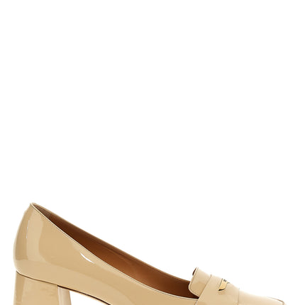 Tod's Beige Calfskin Mid Heel Pumps