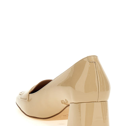 Tod's Beige Calfskin Mid Heel Pumps