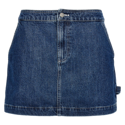 A.P.C. Blue Cotton Long Skirt