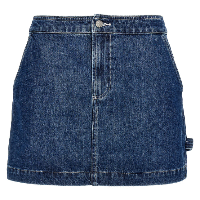 A.P.C. Blue Cotton Long Skirt