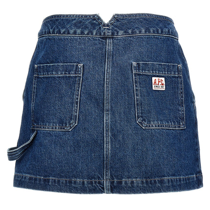 A.P.C. Blue Cotton Long Skirt
