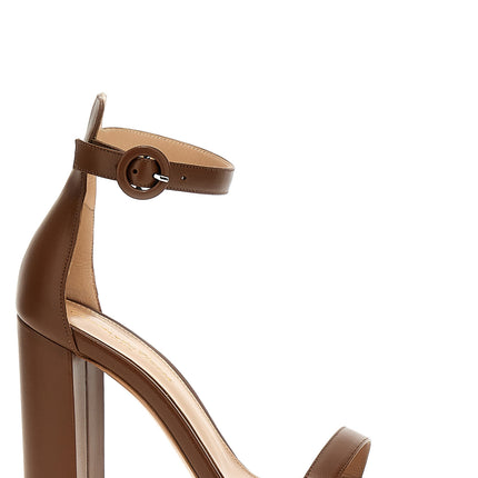 Gianvito Rossi Brown Goatskin Stiletto Heel Sandals