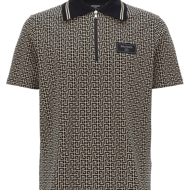 Balmain Bicolor Cotton Polo Shirt