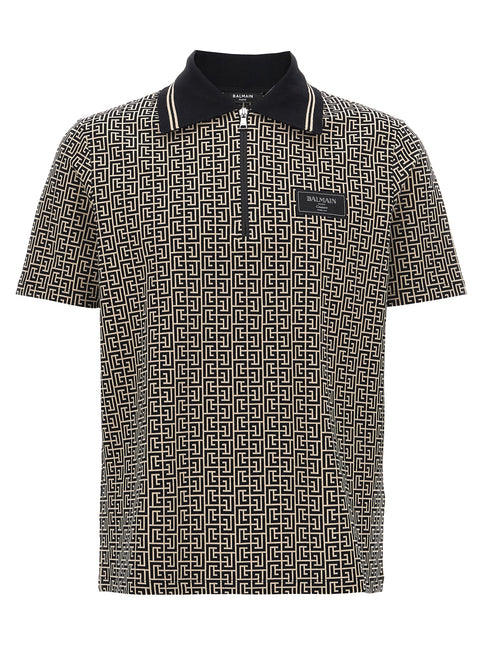 Balmain Bicolor Cotton Polo Shirt