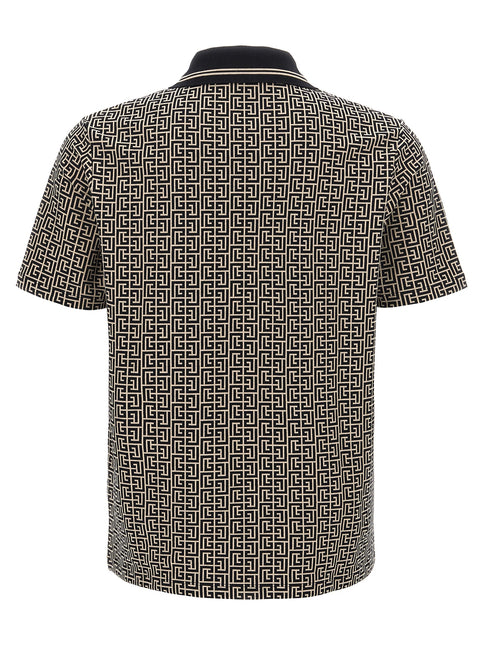 Balmain Bicolor Cotton Polo Shirt