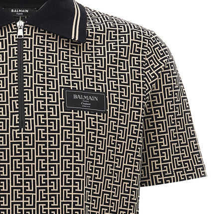 Balmain Bicolor Cotton Polo Shirt