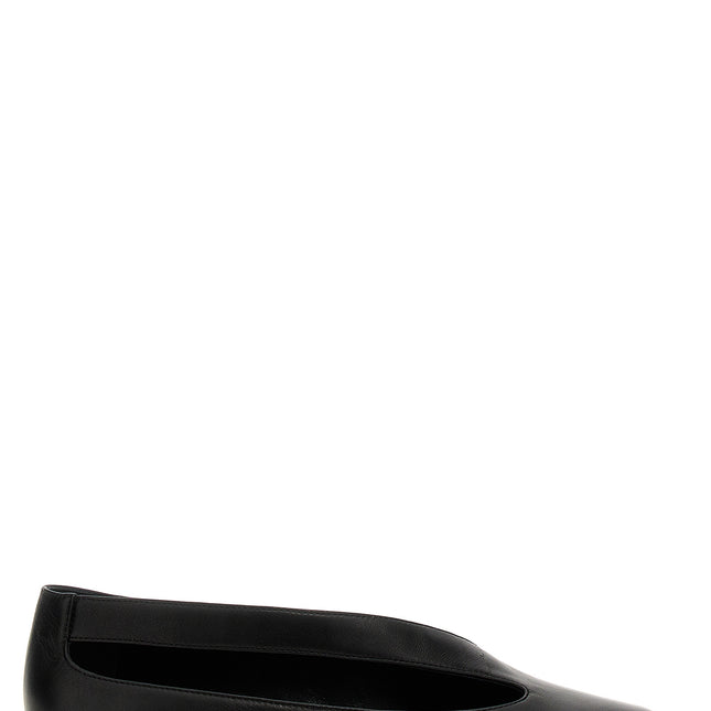 Khaite Black Lamb Leather Ballet Flats