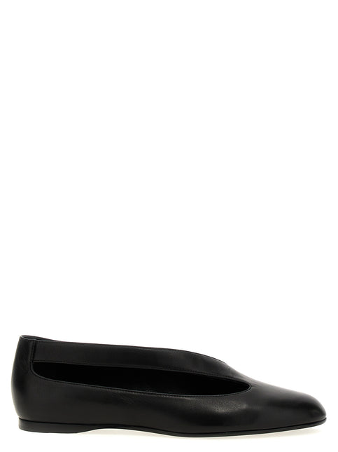 Khaite Black Lamb Leather Ballet Flats