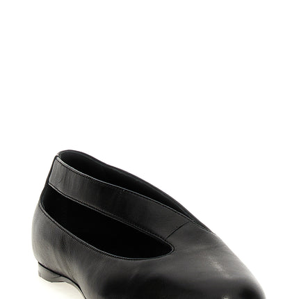 Khaite Black Lamb Leather Ballet Flats