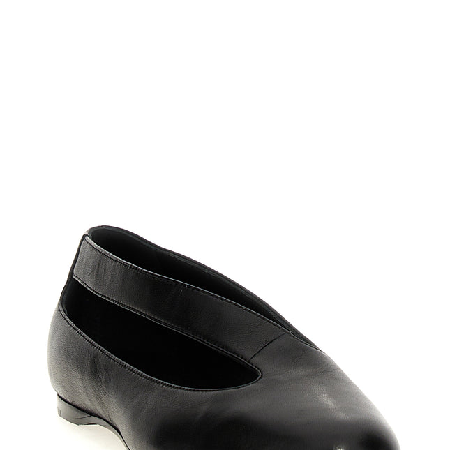 Khaite Black Lamb Leather Ballet Flats