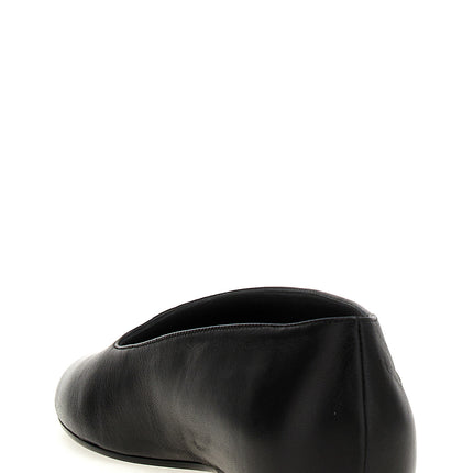 Khaite Black Lamb Leather Ballet Flats