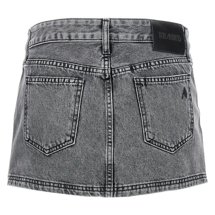 The Attico Gray Cotton Long Skirt
