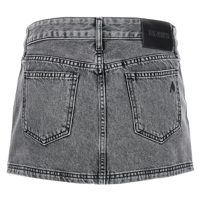 The Attico Gray Cotton Long Skirt