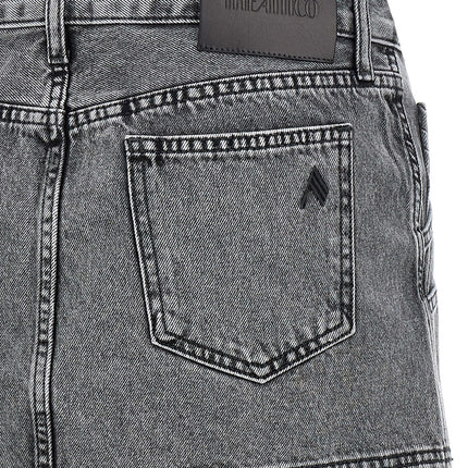 The Attico Gray Cotton Long Skirt